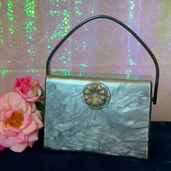 Antique Lucite Box Handbag c.1945-50 - Picture 1 of 16